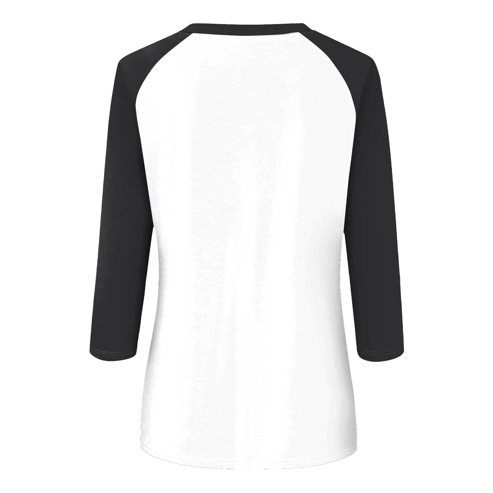 thumbnail image 5 of Camiseta informal de manga 3/4 y cuello redondo para mujer, versátil, de poliéster, tallas S-XXL, 5 of 5